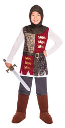 Valiant Knight Boys Fancy Dress Medieval Soldier Kids World Book Day Costume