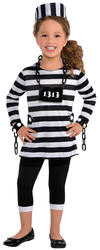 Prison Convict Girls 8-14 Kids Fancy Dress Prisoner Robber Uniform Teen Costume