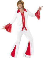 Super Trooper Mens 70s Fancy Dress Pop Music Celebrity Adult 1970s Disco Costume