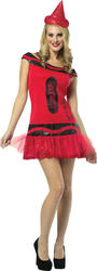 Crayola Ruby Red Ladies Fancy Dress Crayon Book Day Adults Novelty Costume New