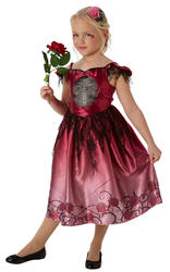 Skeleton Zombie Bride Girls Fancy Dress Rags and Roses Halloween Kids Costume