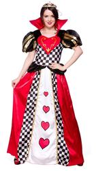 Queen of Hearts Fancy Dress Fairytale Ladies Alice in Wonderland Book Costume