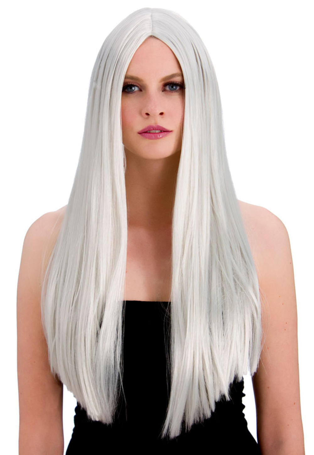 Classic Long Silver Wig Fancy Dress Wigs & Wig Caps Mega Fancy Dress