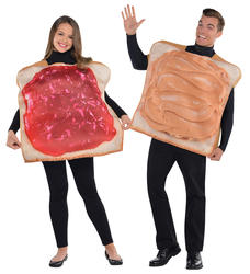 Peanut Butter & Jam Adults Couple Fancy Dress Food Novelty Mens Ladies Costume