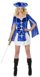 Musketeer Girl Ladies Fancy Dress Medieval Book Day Week Womens Adults Costume