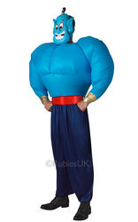 Disney Aladdin Adult Genie Mens Fancy Dress Adults Cartoon Arabian Night Costume