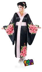 Oriental Geisha Ladies Fancy Dress Asian Japanese Floral Kimono Adults Costume