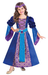 Medieval Princess Girls Fancy Dress Royal Tudor Kids World Book Day Costume