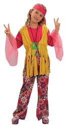 60s Hippie Girls Fancy Dress 1960s 1970s Groovy Hippy Kids Childs Costume Outfit