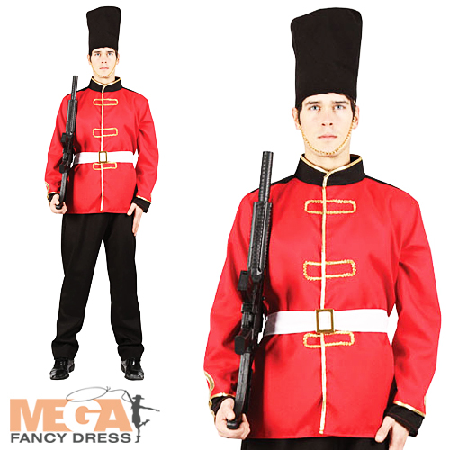 Royal Palace Guard Mens British Soldier Uniform Fancy Dress Costume ...