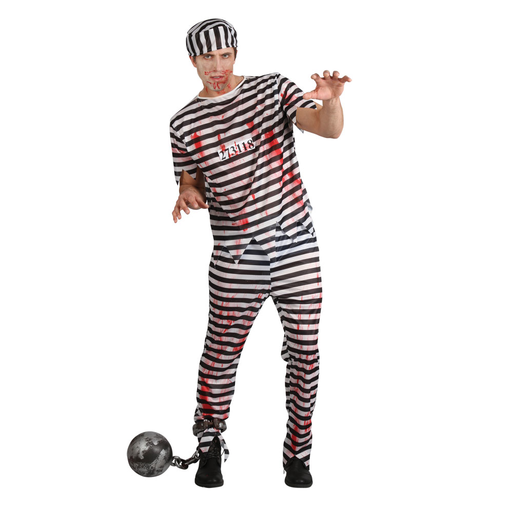 Mens? Zombie Convict Halloween Fancy Dress Costume All Mens Halloween