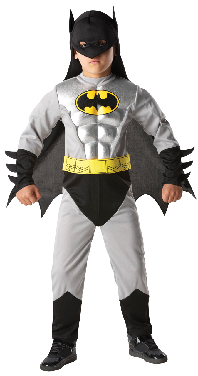 Boys Deluxe Batman Muscle Kids Superhero Fancy Dress