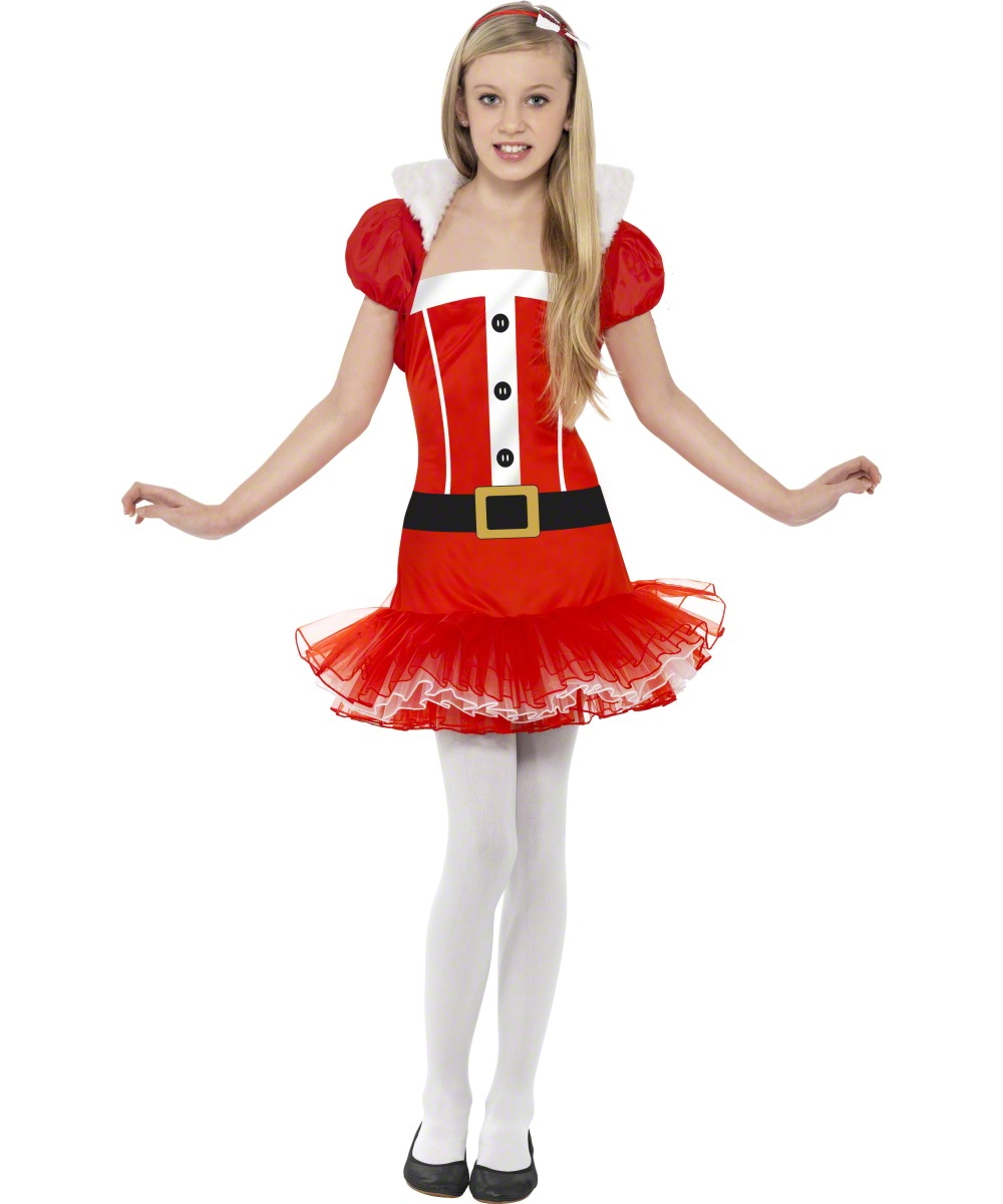 Teen Santa Girl Tutu Dress Girls Christmas Party Fancy Dress Costume 7 ...