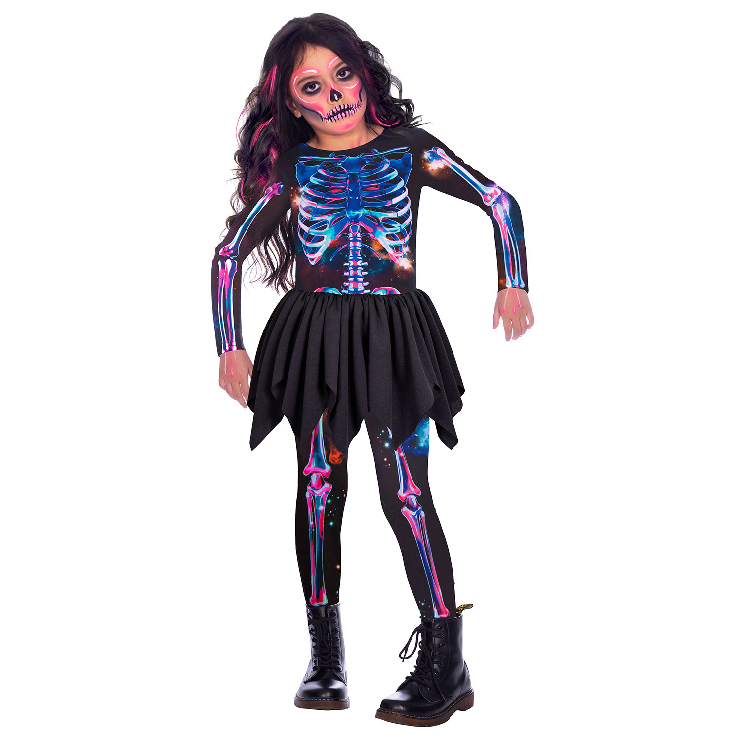 Girls Sustainable Skeleton Costume | All Halloween | Mega Fancy Dress