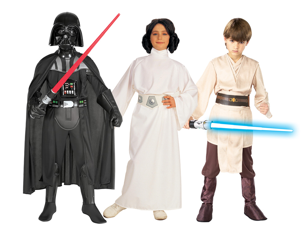 Deluxe Star Wars Kids Fancy Dress Darth Vader, Leia, Jedi Knight Childs ...