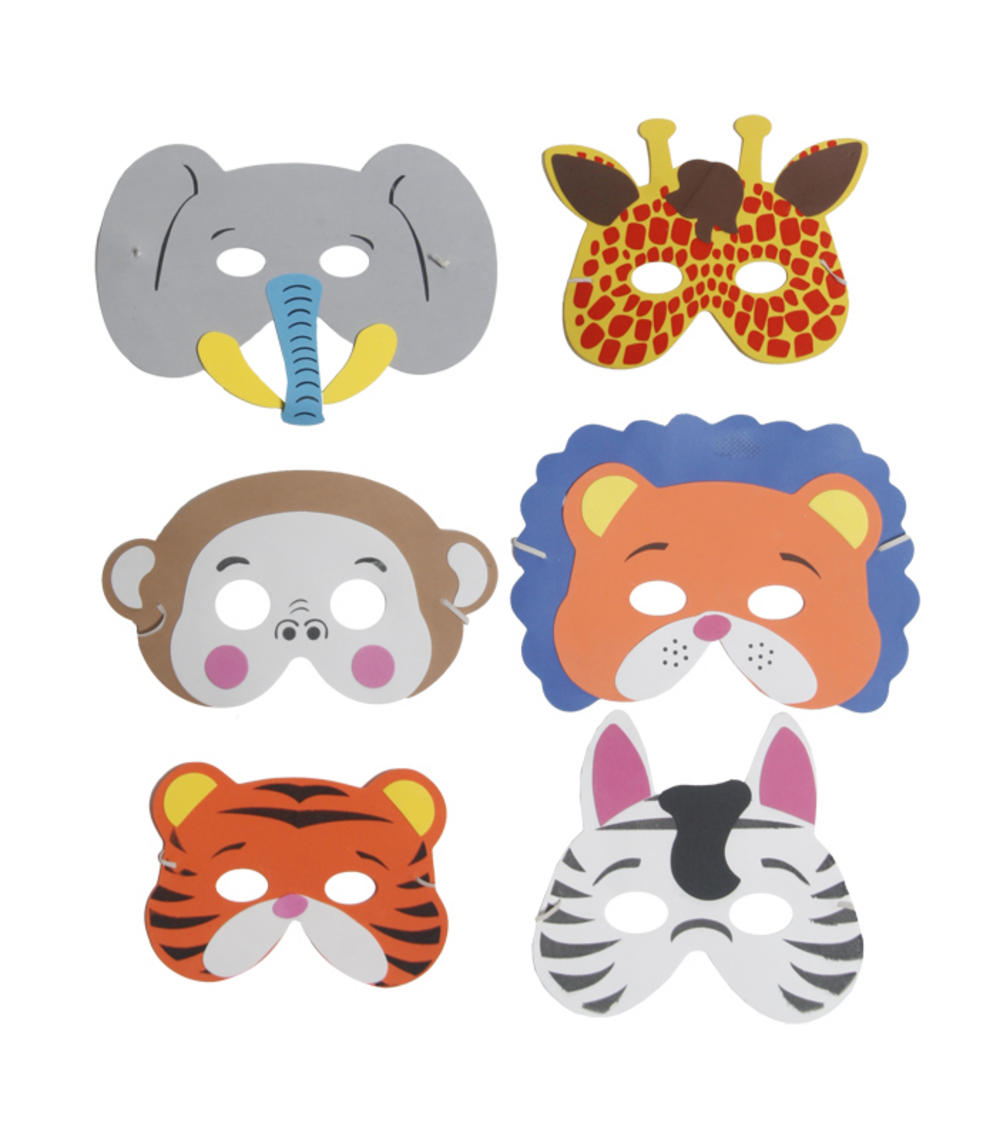 6 Assorted Jungle Masks | Costume Accessories | Mega Fancy Dress