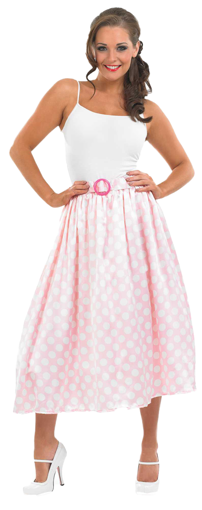 Polka Rocker Polka Dot Rocker Costume 1950s Rock And Roll Polkadot Skirt (Black)