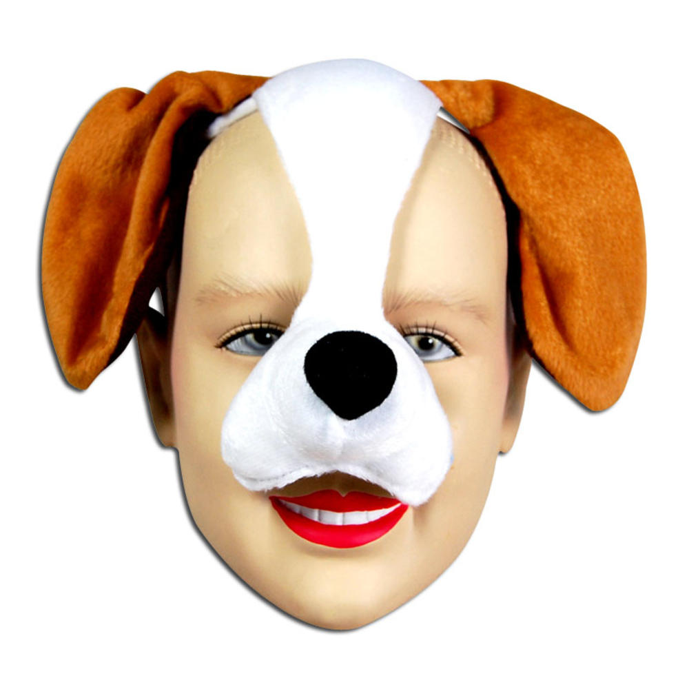 Brown Dog Face Mask /& Sound Animal Fancy Dress Costume Outfit New