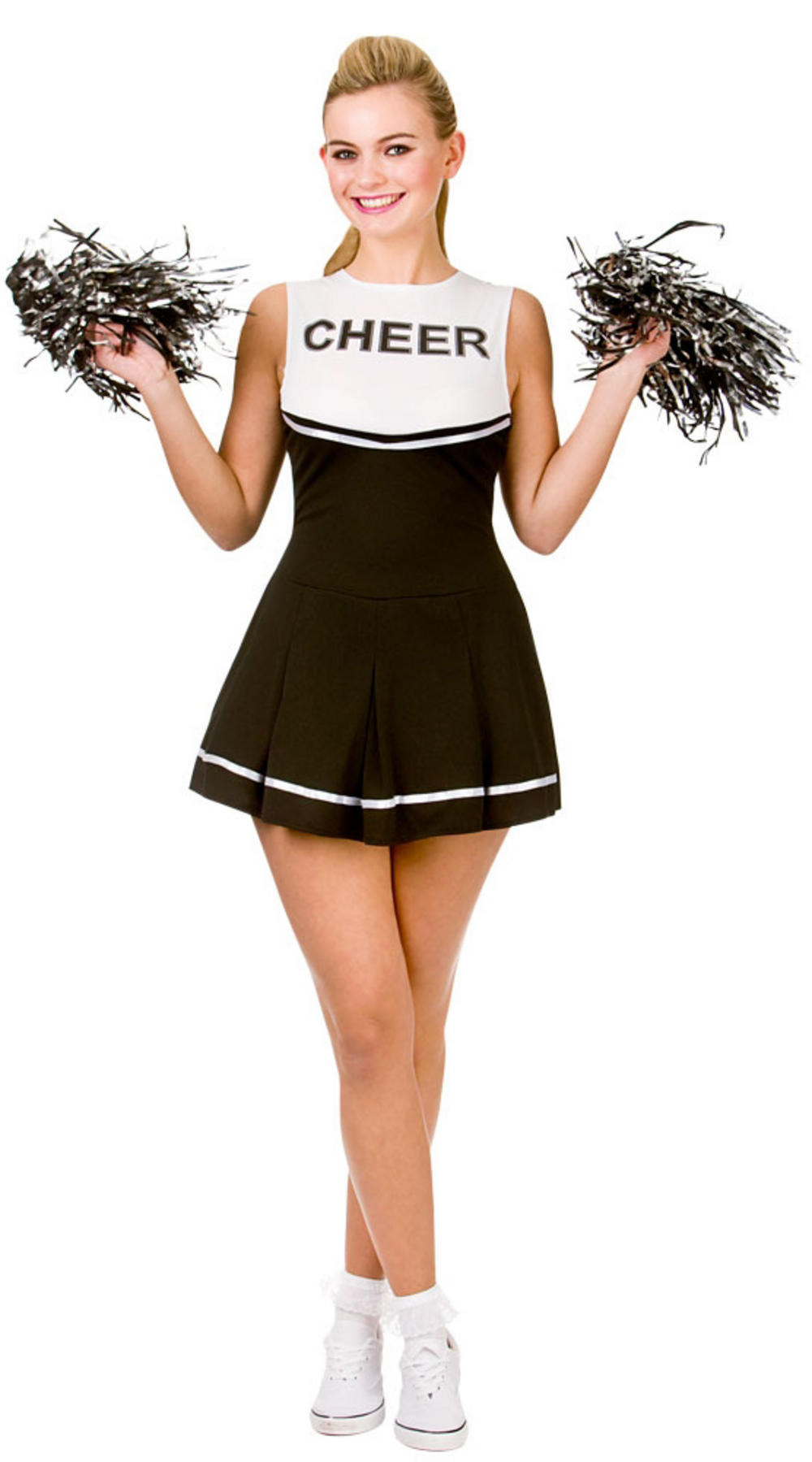 Black/White Cheerleader Costume | All Ladies Costumes | Mega Fancy Dress