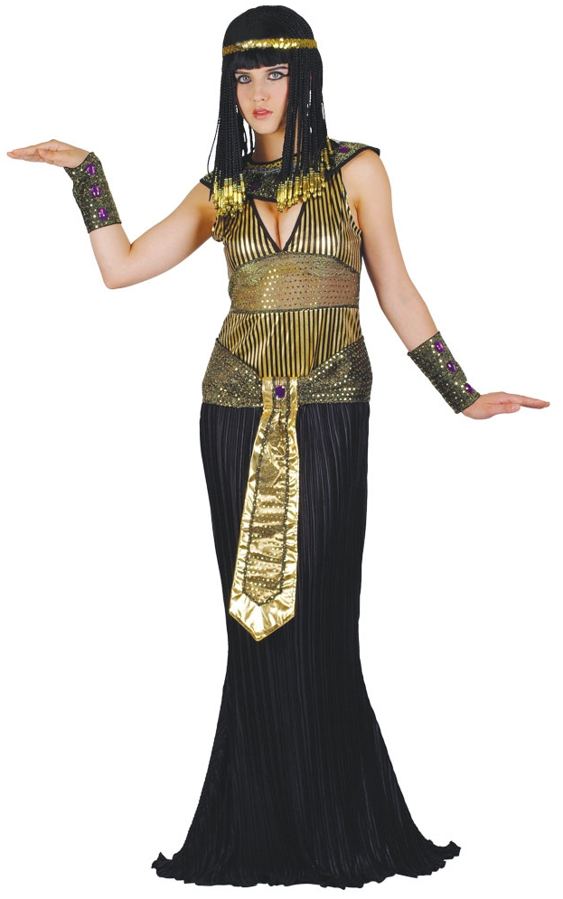 Egyptian Queen Cleopatra Wig Ladies Fancy Dress Egypt Womens Costume Outfit Ebay