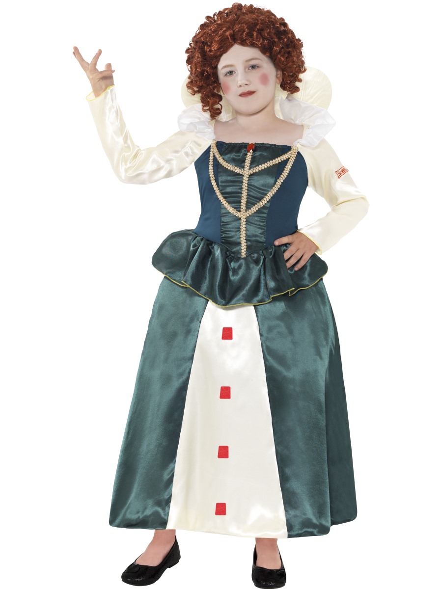 Medieval Queen Girls Fancy Dress Victorian Book Character Childrens