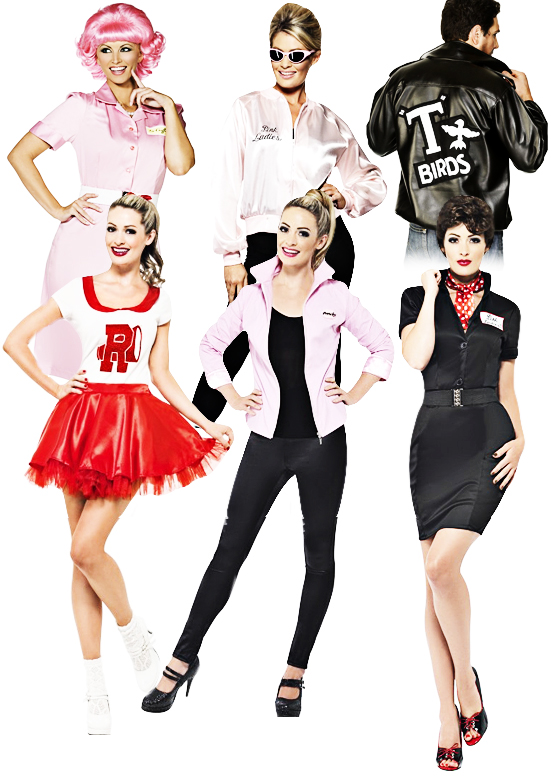 Grease 1950s Adult Fancy Dress Fifties Movie Character Mens Ladies 50s ...