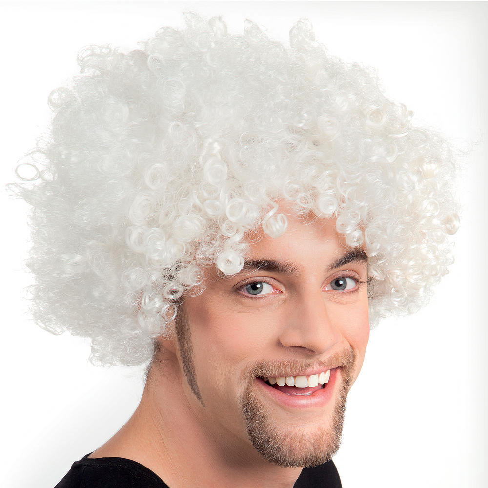 White Afro Wig | 60s & 70s Accessories | Mega Fancy Dress