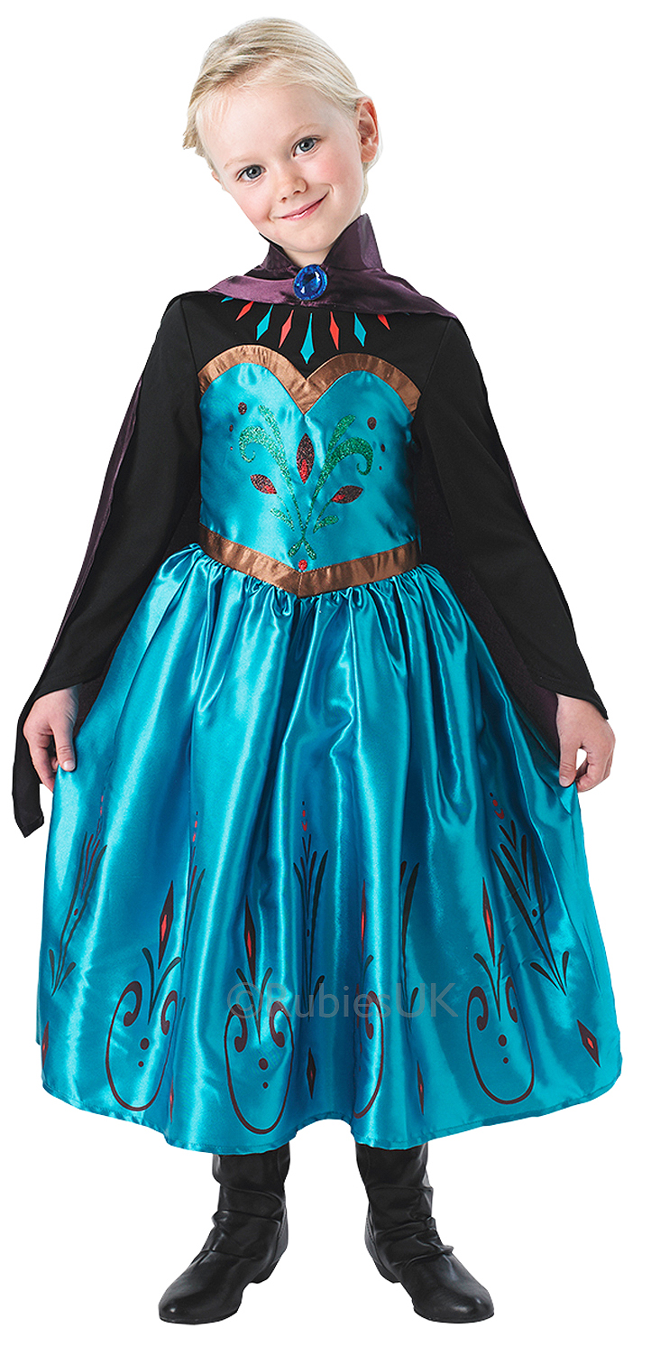 Frozen Coronation Elsa Girls Fancy Dress Disney Fairytale Kids ...