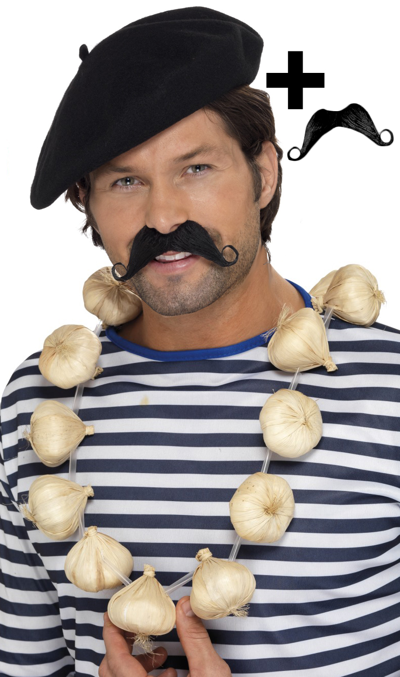 French Garlic Garland + Hat Mens Fancy Dress National France Tash