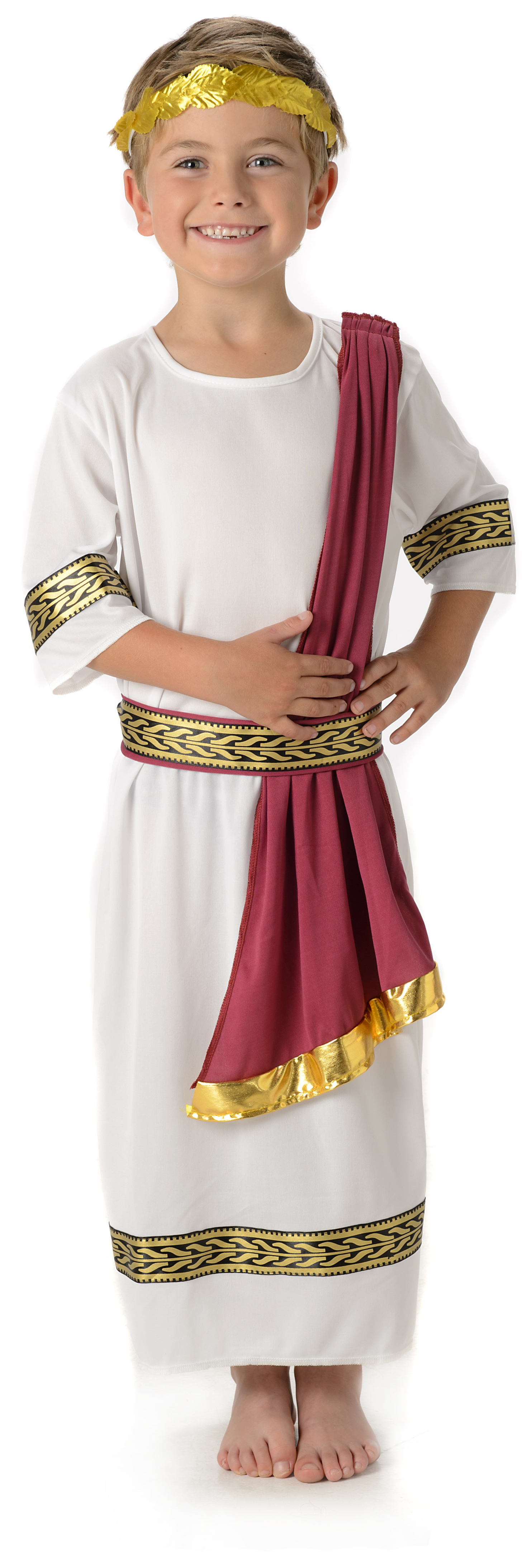 Kids Boys Girls Roman Fancy Dress Costume Greek Goddess Caesar Size 4-14 years