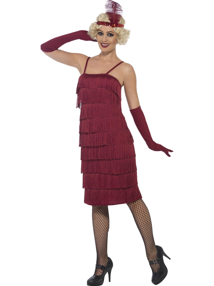 burgundy Flapper Costume All Ladies Costumes Mega Fancy Dress