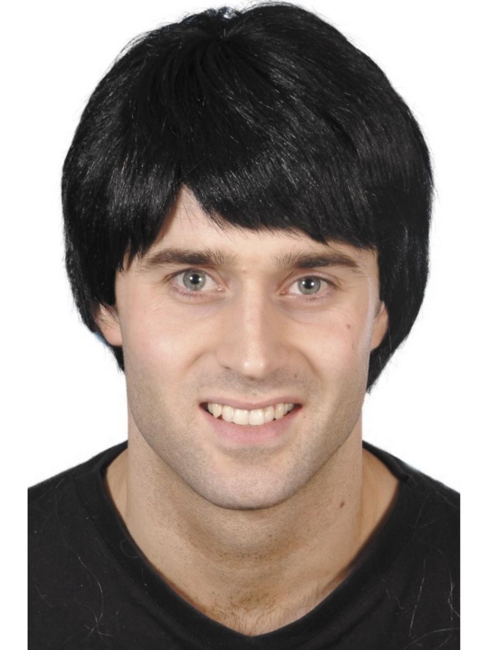 mens long black wig