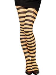 LADIES GIRLS RED WHITE STRIPED TIGHTS CHRISTMAS FANCY DRESS ACCESSORY