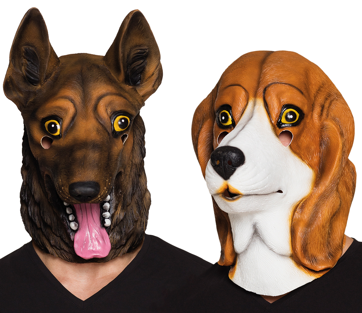 Dog Latex Mask Adult Fancy Dress Halloween Canine Hound Animal Costume