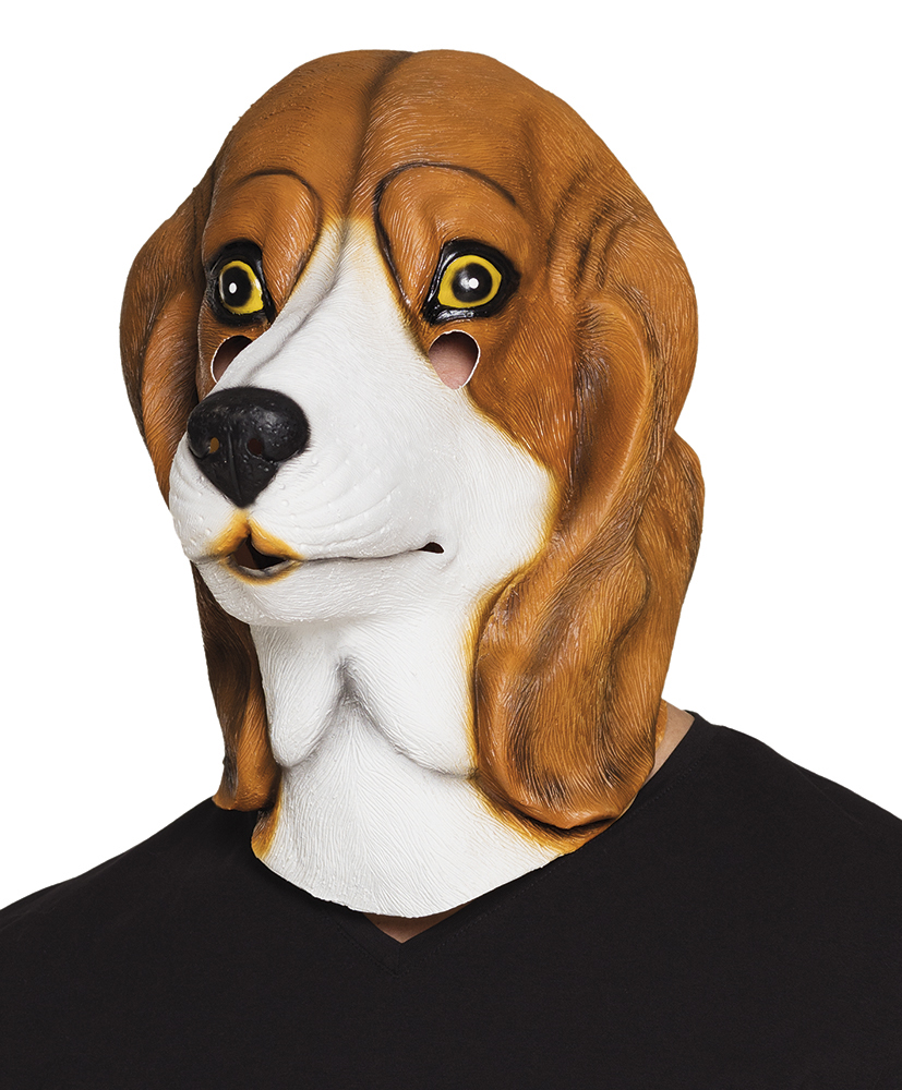 Dog Latex Mask Adult Fancy Dress Halloween Canine Hound Animal Costume