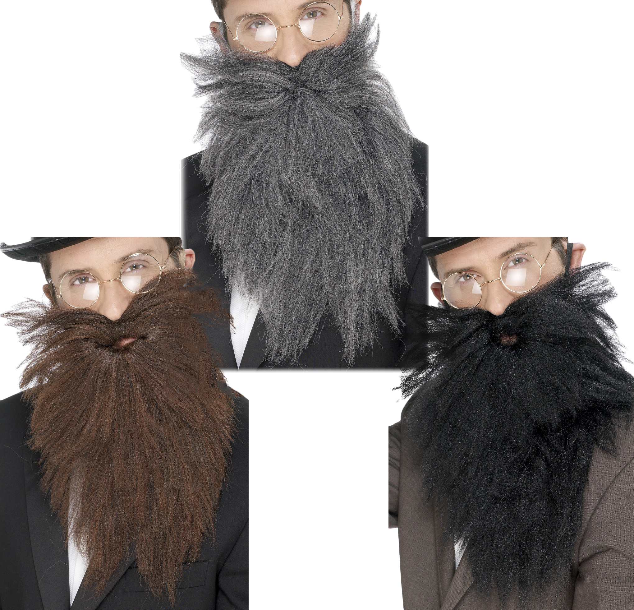 Victorian Long Beard Tash Adults Fancy Dress Hairy Amish Jew