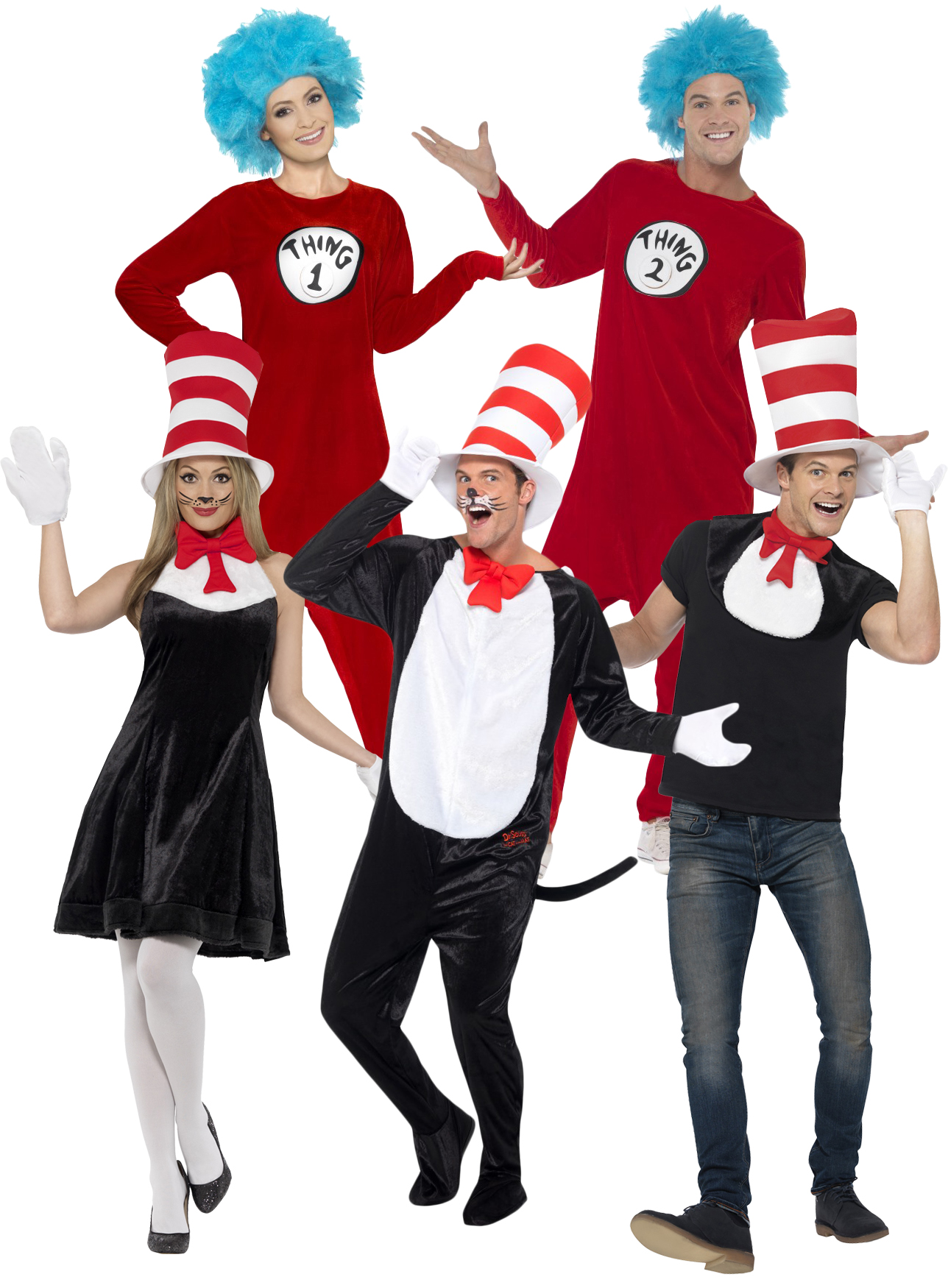 Cat in the Hat Adults Fancy Dress Dr Seuss World Book Day Womens Mens ...