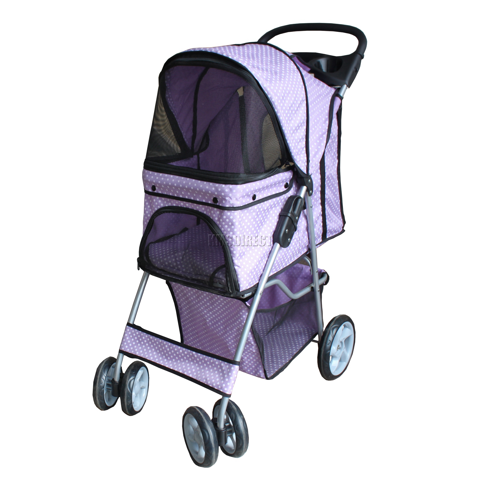 Pet Pushchair Dog Puppy Cat Pram Travel Buggy Stroller for Animals