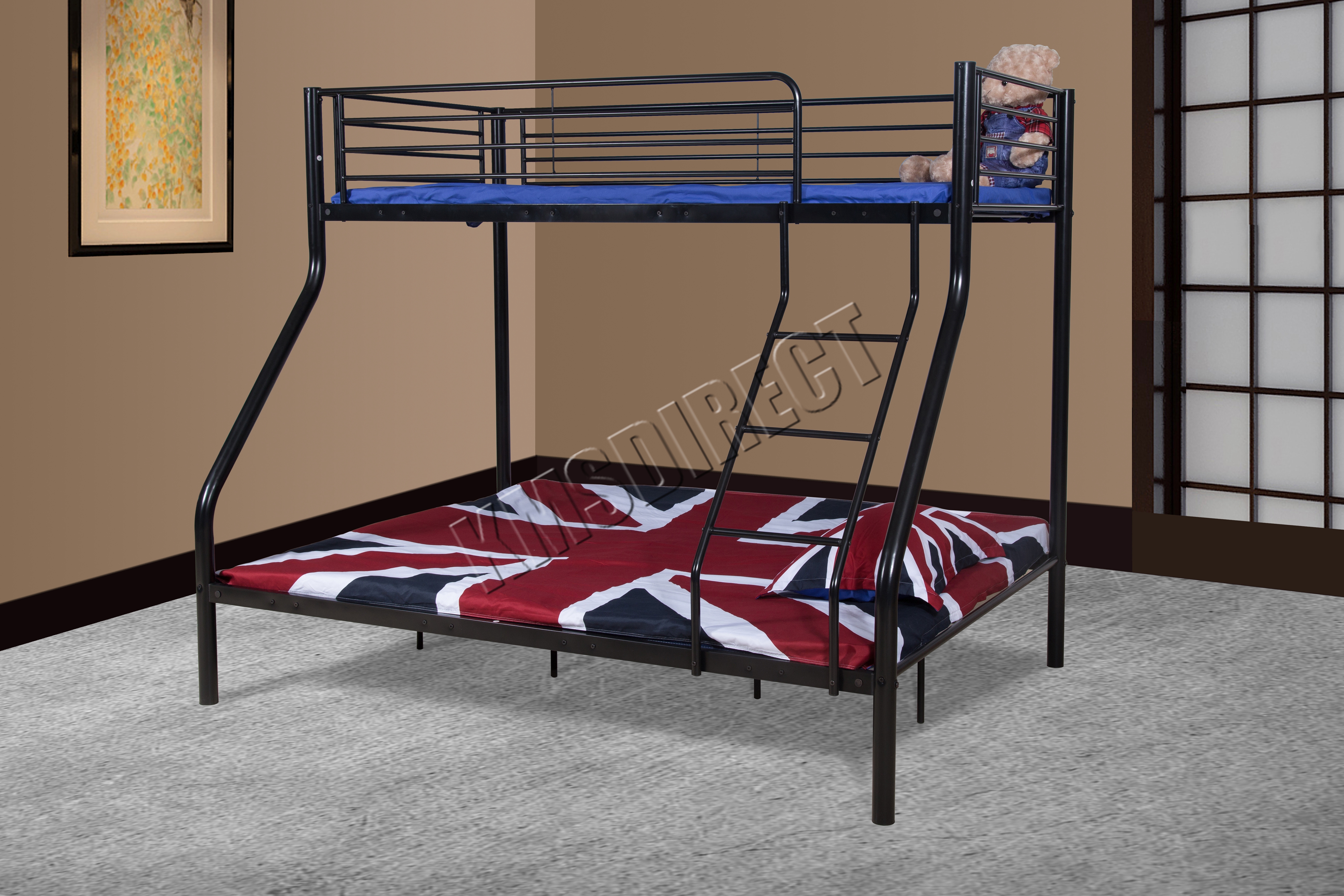 Foxhunter Bunk Bed Single Double Triple Children Metal Sleeper Frame Sentinel Foxhunter Bunk Bed Single Double Triple Children Metal Sleeper Frame No Mattress