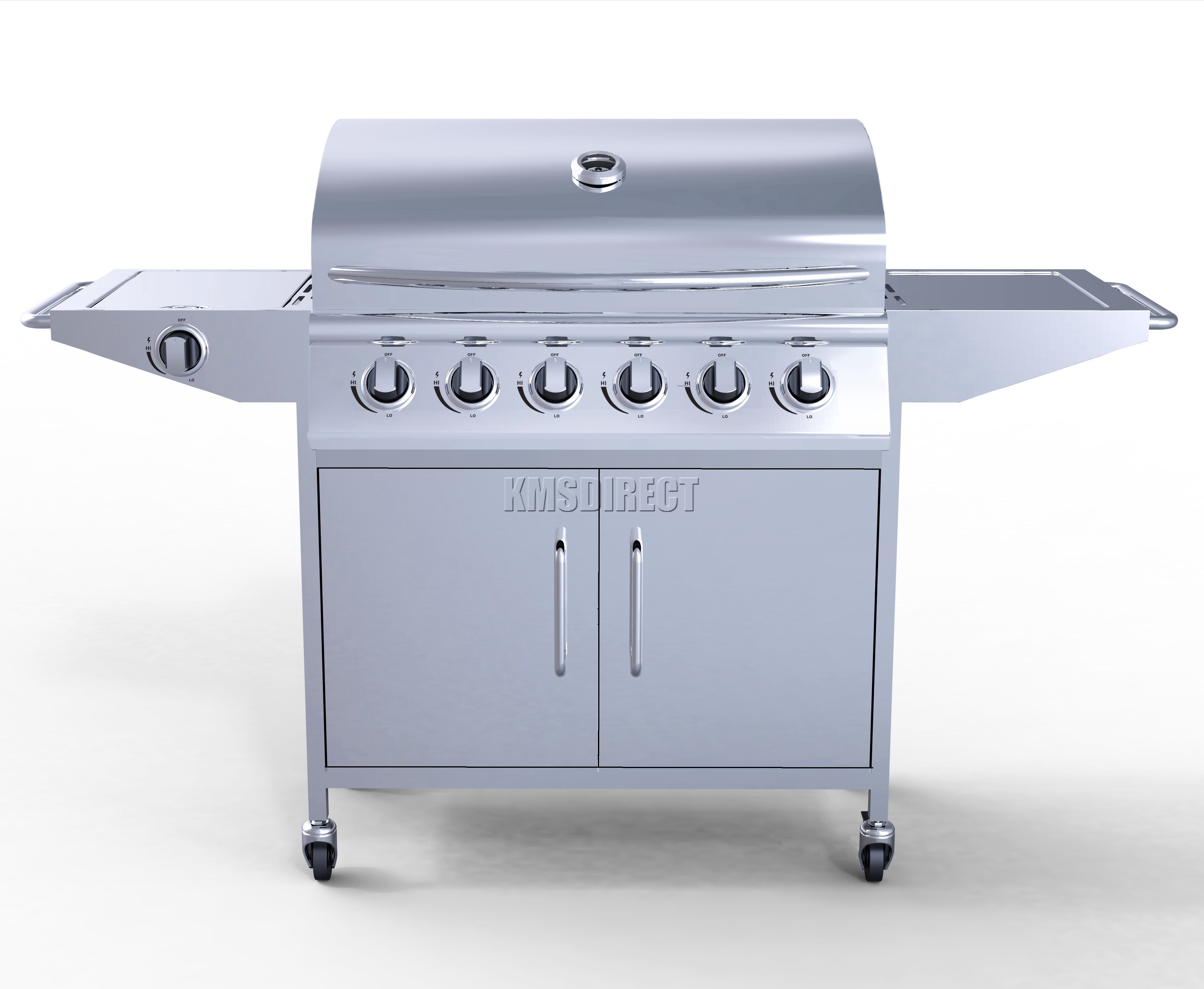 6 Burner BBQ Gas Grill Stainless Steel Barbecue + 1 Side Silver Outdoor Portable eBay