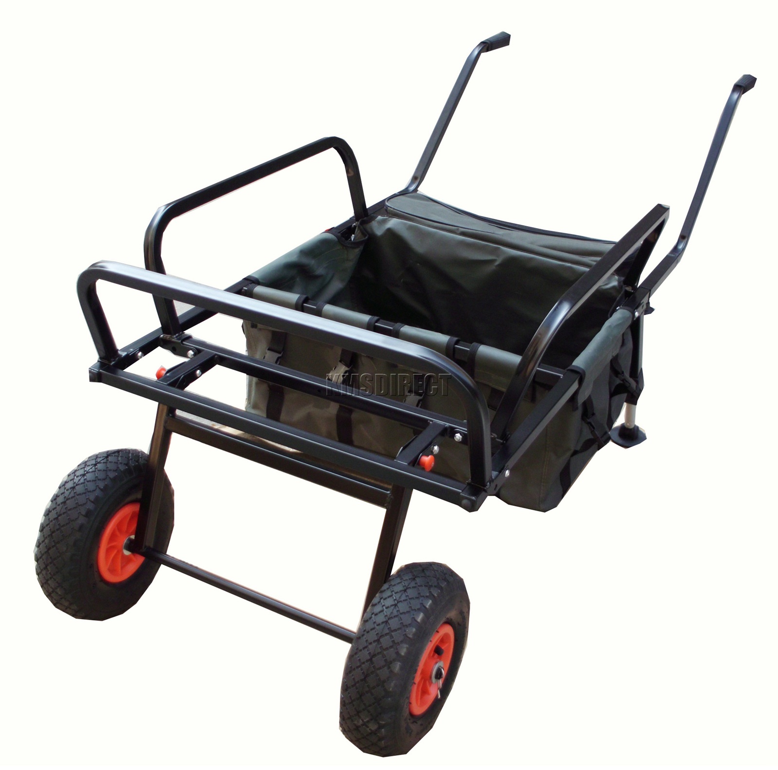 Fishing Trolley 2 Pneumatic Wheel Folding Barrow Cart with Bag