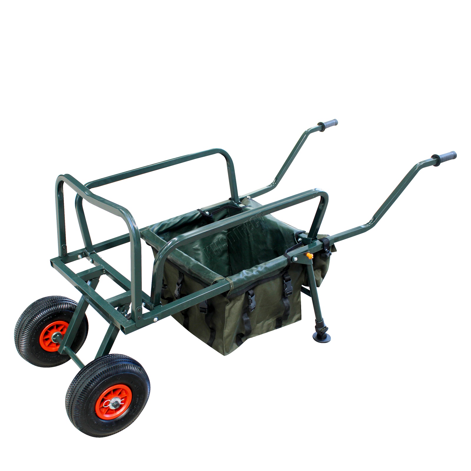 Fishing Trolley 2 Pneumatic Wheel Folding Barrow Cart with Bag