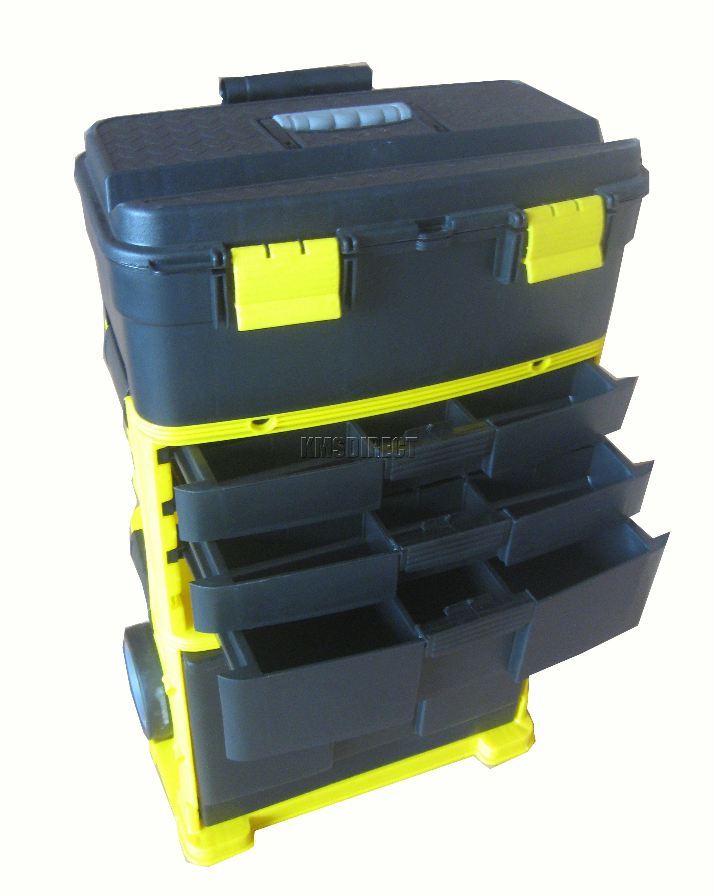 FoxHunter Plastic Mobile Roller Work Shop Chest Trolley Storage Tool
