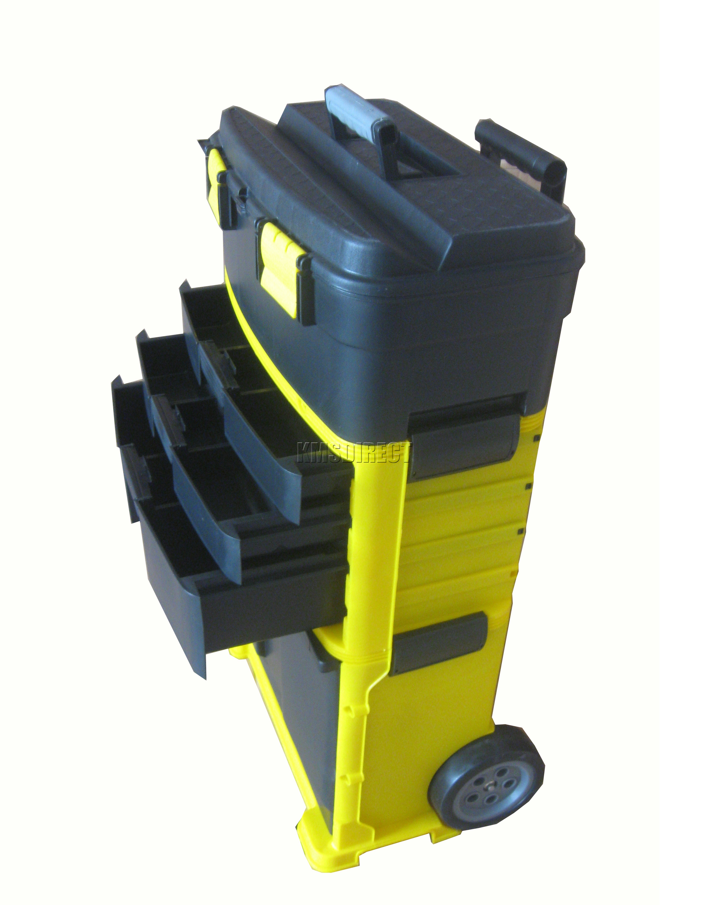 FoxHunter Plastic Mobile Roller Work Shop Chest Trolley Storage Tool
