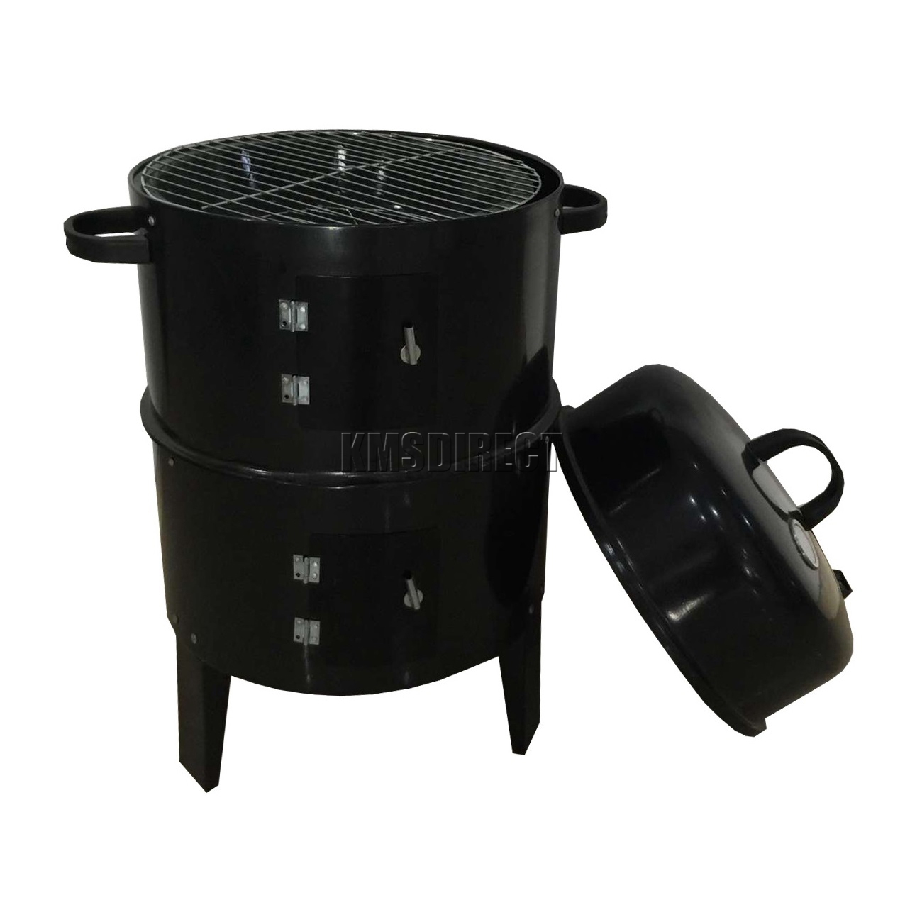 3 Layer Steel BBQ Charcoal Grill Barbecue Smoker Garden Camping Cooking