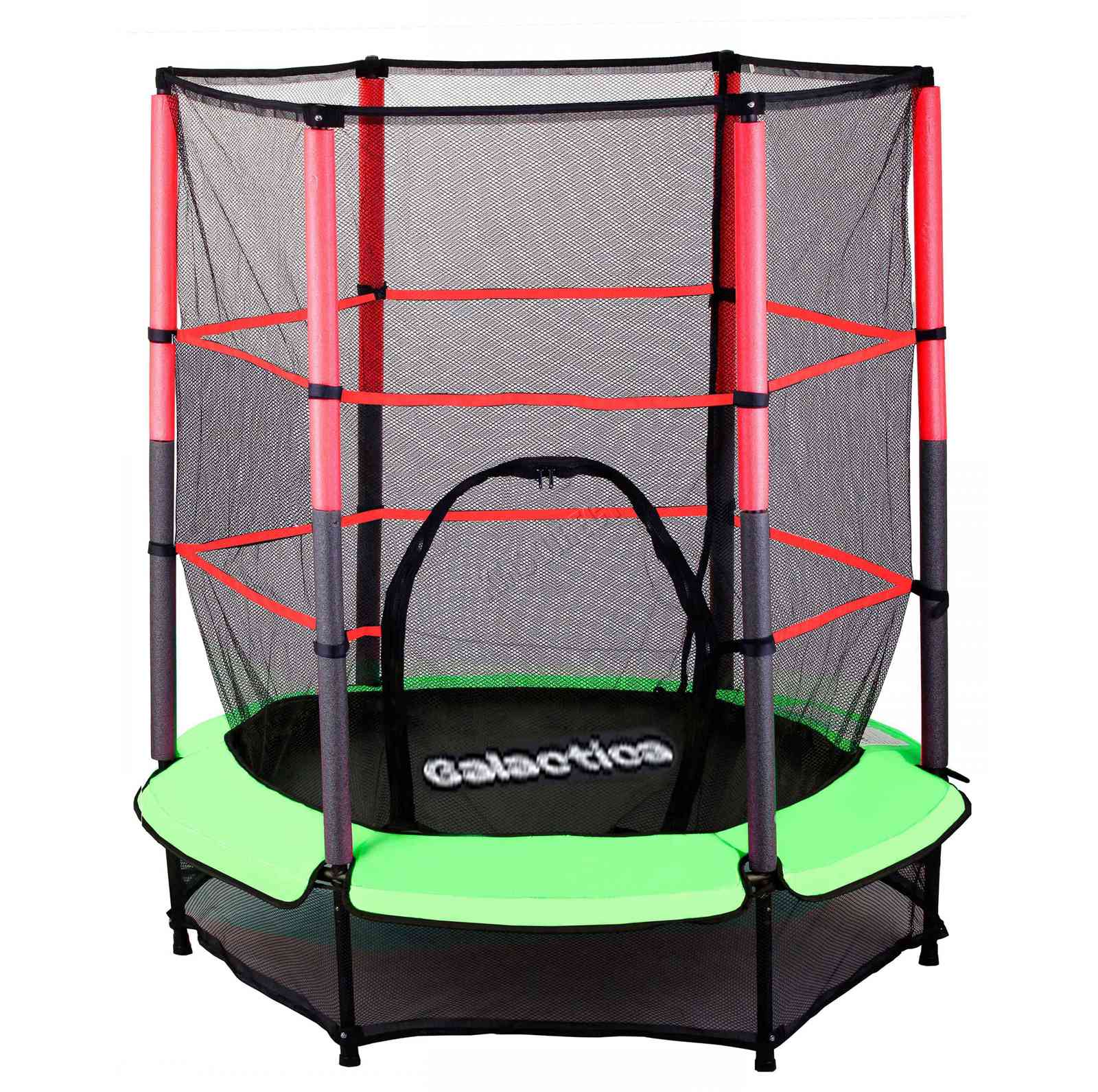 GALACTICA Children’s Mini Trampoline With Safety Net 4.5FT Kids Rebounder Gree 5055418318815