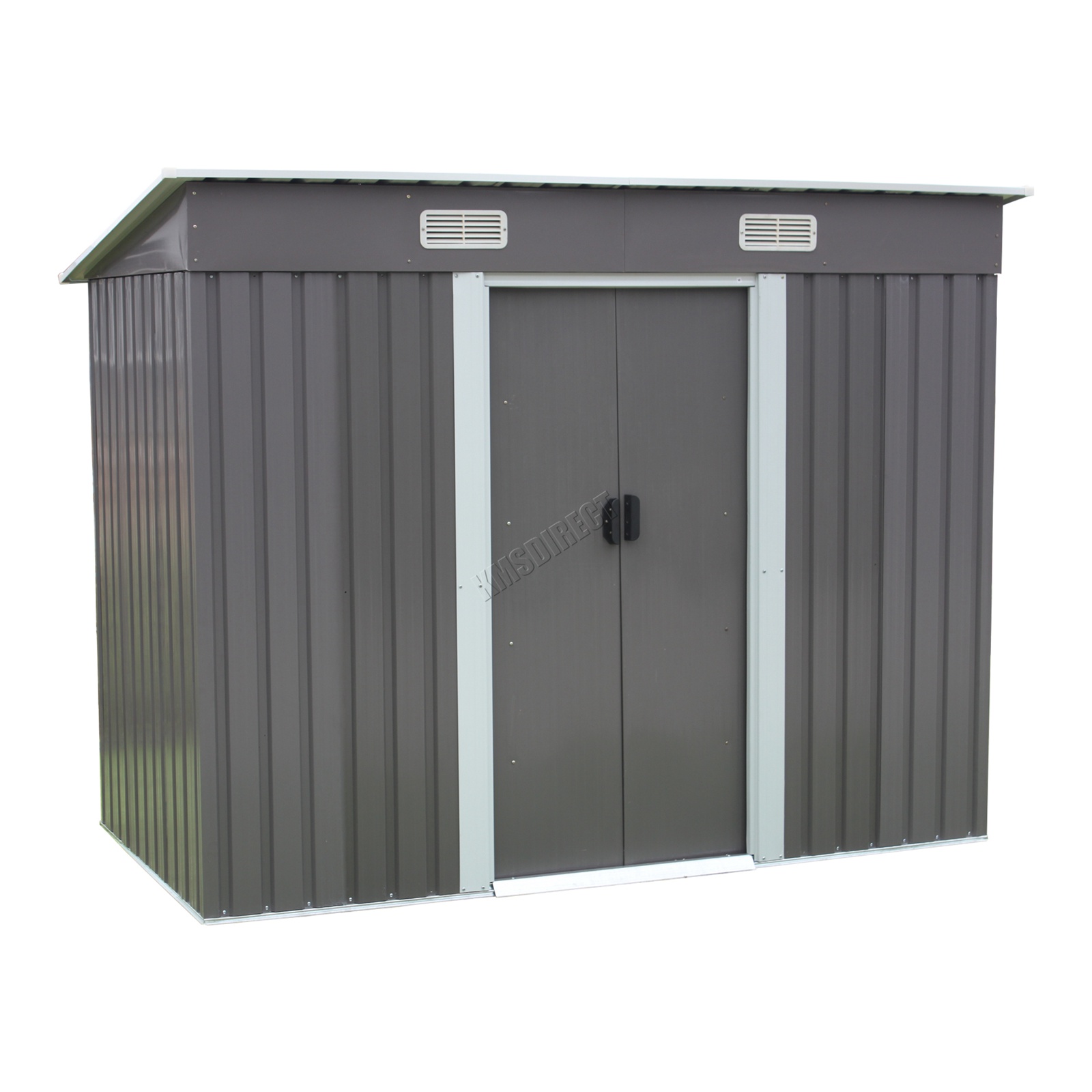 BIRCHTREE New Garden Shed Metal Pent Roof Outdoor Storage With Free