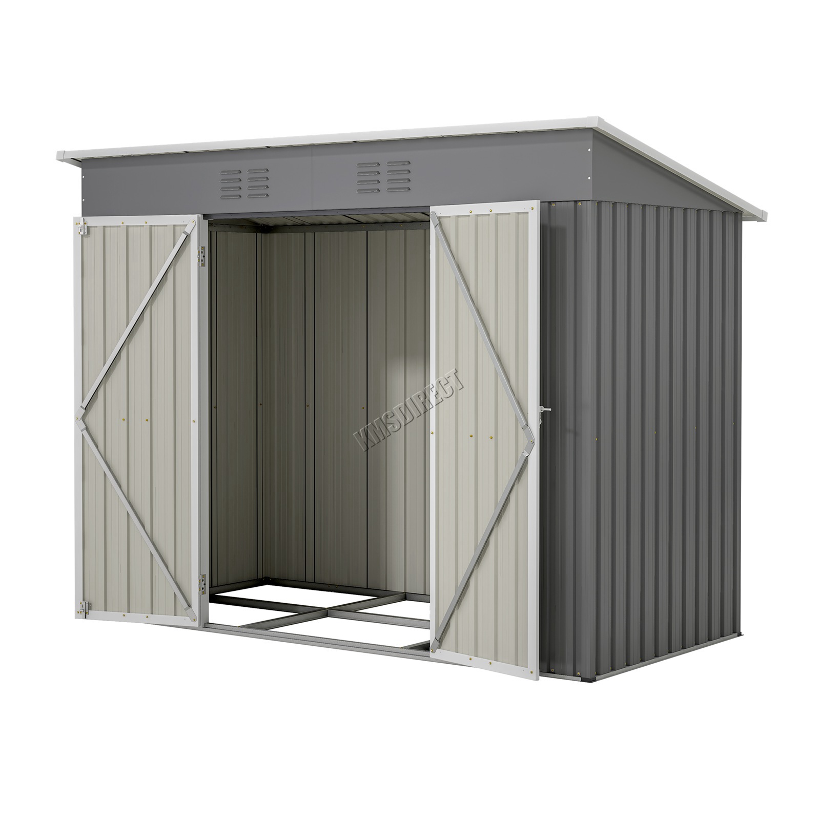 BIRCHTREE Garden Shed Metal Pent Roof Outdoor Storage With Free Foundation New - Picture 29 of 47