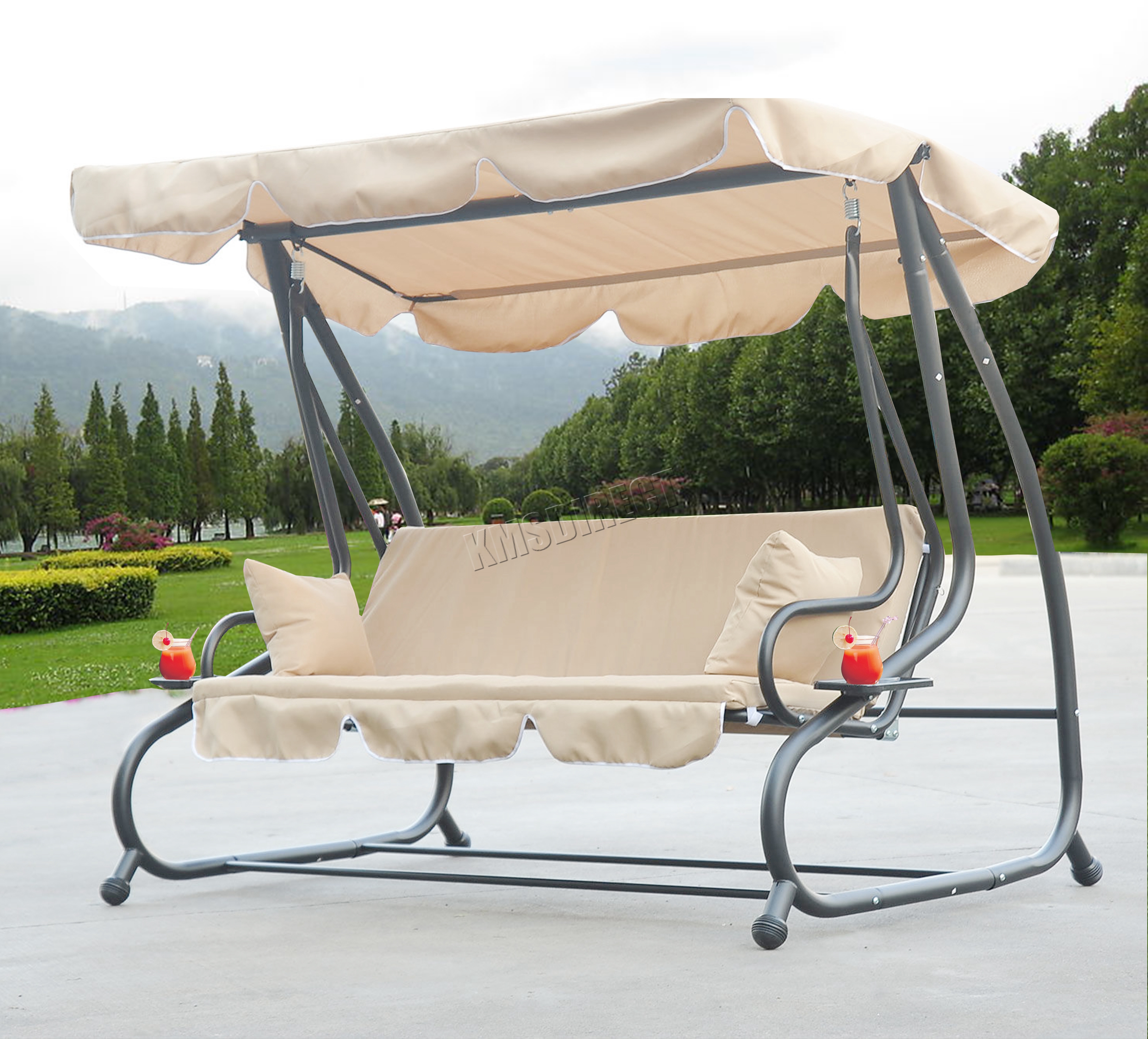 WestWood SC05 Garden Swing Hammock 3 Seater Chair Bench 