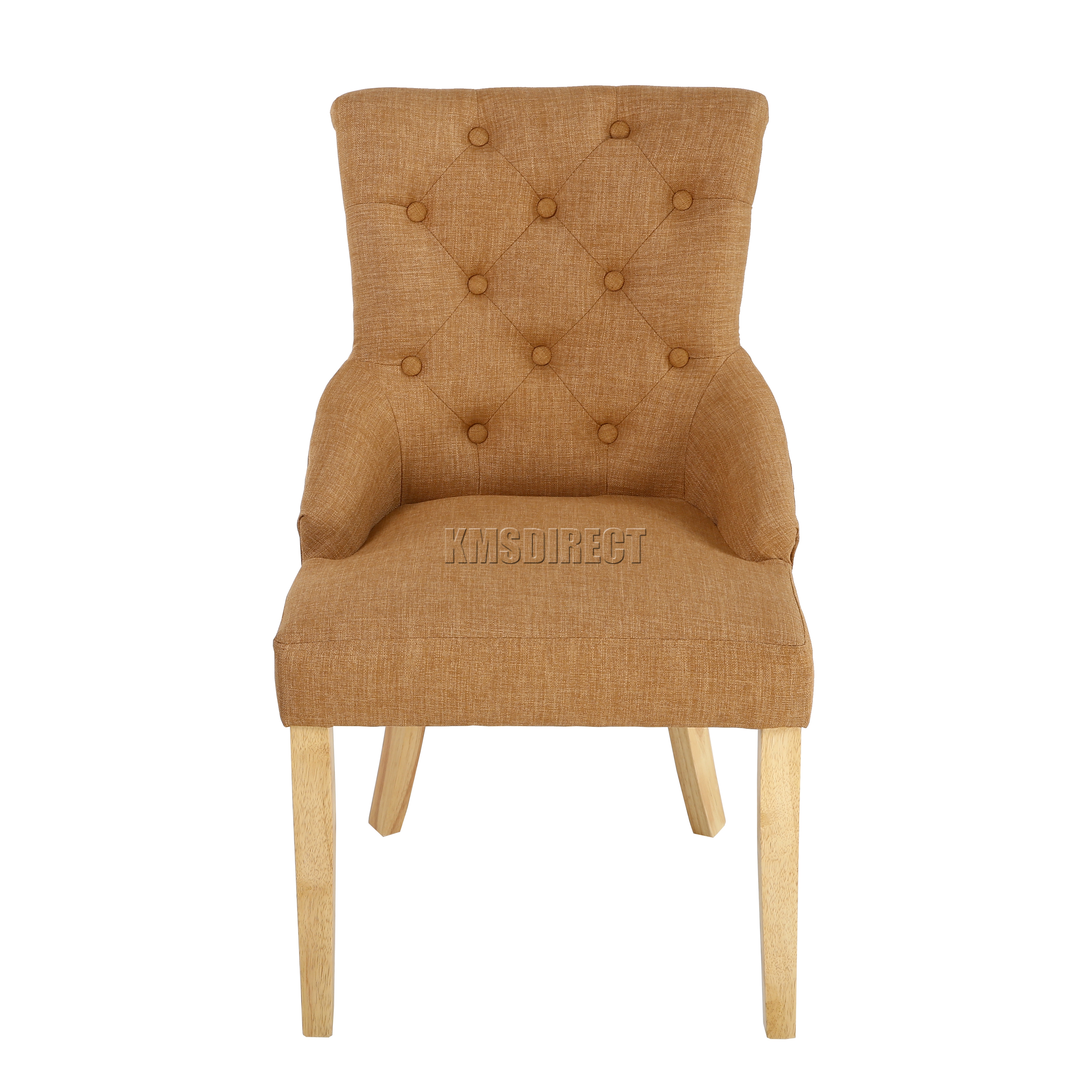 WestWood New Linen Fabric Dining Chairs Scoop Button Back Office Lounge